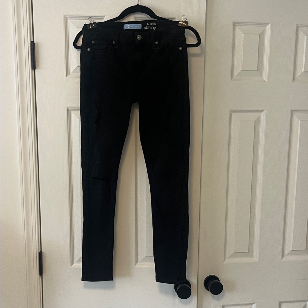 7 For All Mankind Black Skinny Jeans